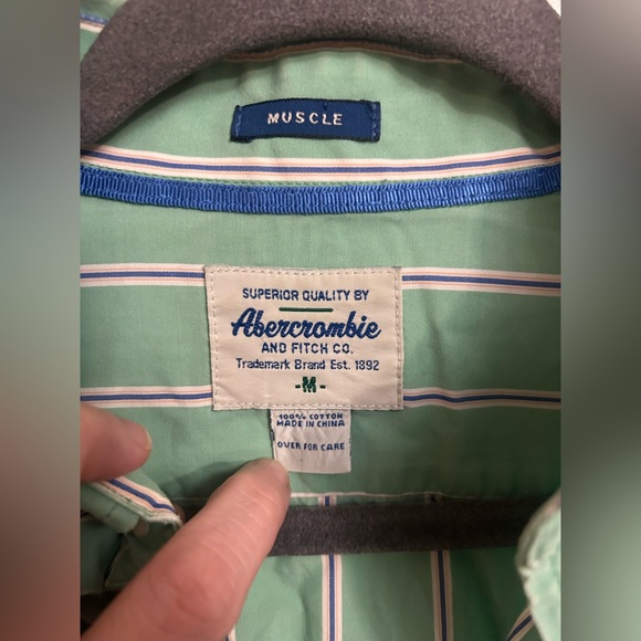 Vintage Y2K Abercrombie & Fitch Striped Button Up Top Mens M - Picture 3 of 7